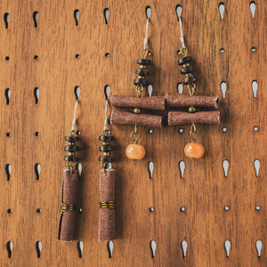 Silver dangle Earrings retro Zen handmade jewelry