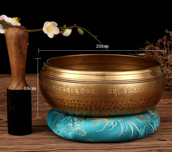 Singing Bowl - Tibetan Hand-Carved Om Mani Padme Hum | Healing & Mindfulness