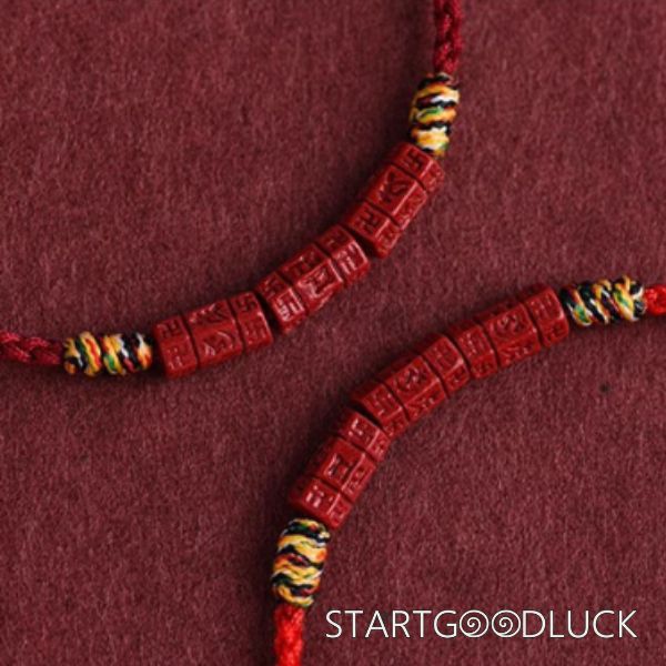 Six-syllable Mantra Red String Bracelet | Om Mani Padme Hum | Prayer Bracelet