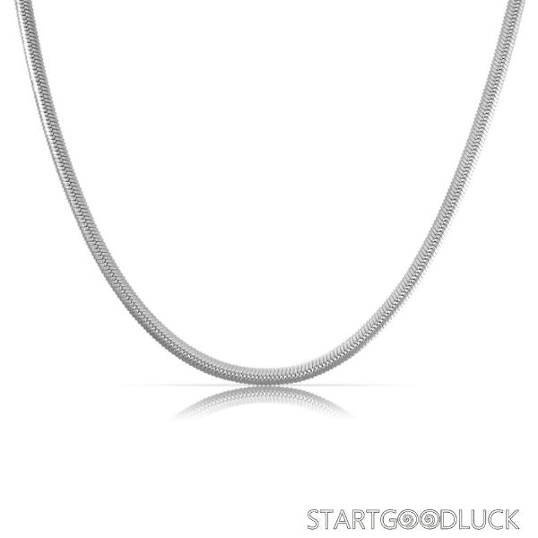 Snake Design Chain - Minimalist Choker Necklace • Adjustable Cuban Link Chain