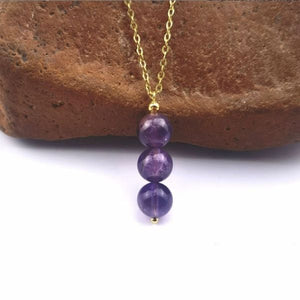 Stainless Steel Chain Natural Crystal Health and Positivity Necklace