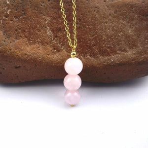 Stainless Steel Chain Natural Crystal Health and Positivity Necklace