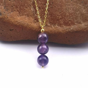 Stainless Steel Chain Natural Crystal Health and Positivity Necklace