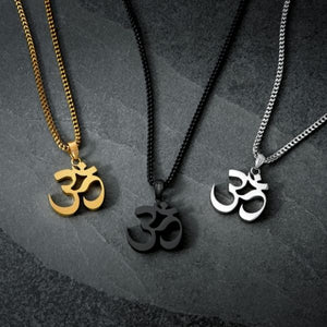Stainless steel Buddha OM Symbol Peace and Safety Necklace