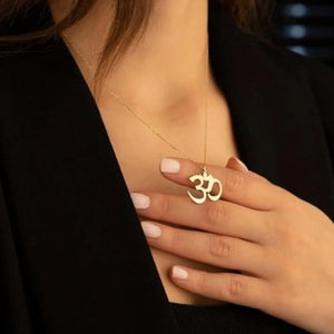 Stainless steel Buddha OM Symbol Peace and Safety Necklace
