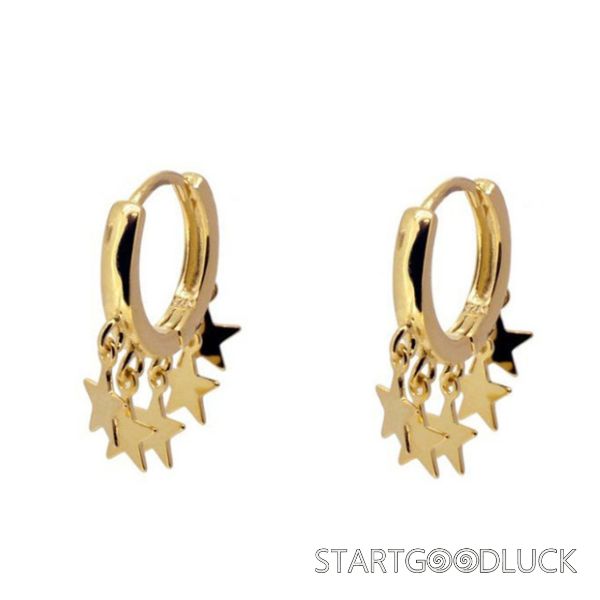 Star String Earrings | 18k Gold Plated Sterling Silver