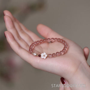 Strawberry Pink Quartz Bracelet | Romance Bracelet for Allure & Love - StartGoodLuck