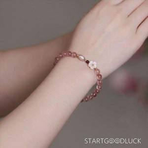 Strawberry Pink Quartz Bracelet | Romance Bracelet for Allure & Love - StartGoodLuck