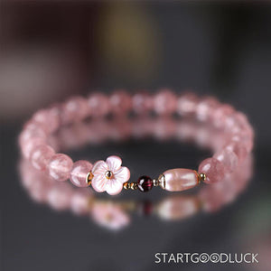Strawberry Pink Quartz Bracelet | Romance Bracelet for Allure & Love - StartGoodLuck