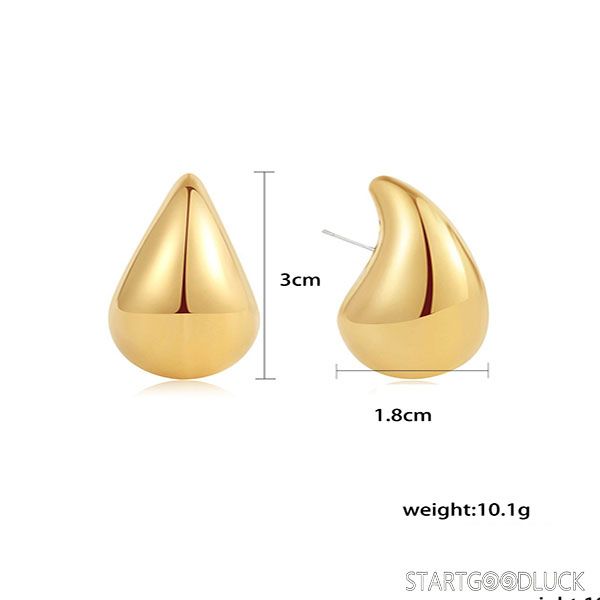 Teardrop Dangle Earrings - Gold & Silver Drop Shape Statement Jewelry for Daily & Party Looks