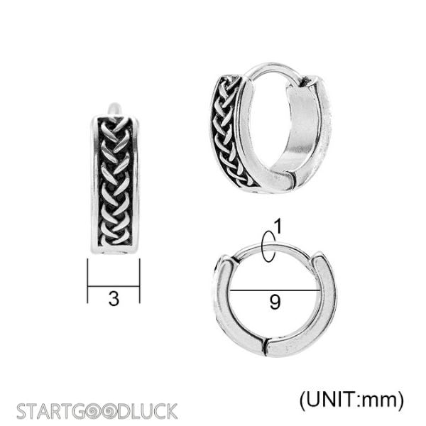 Textured Hoop Earrings - Punk Gothic Ear Cuffs for Daily Wear