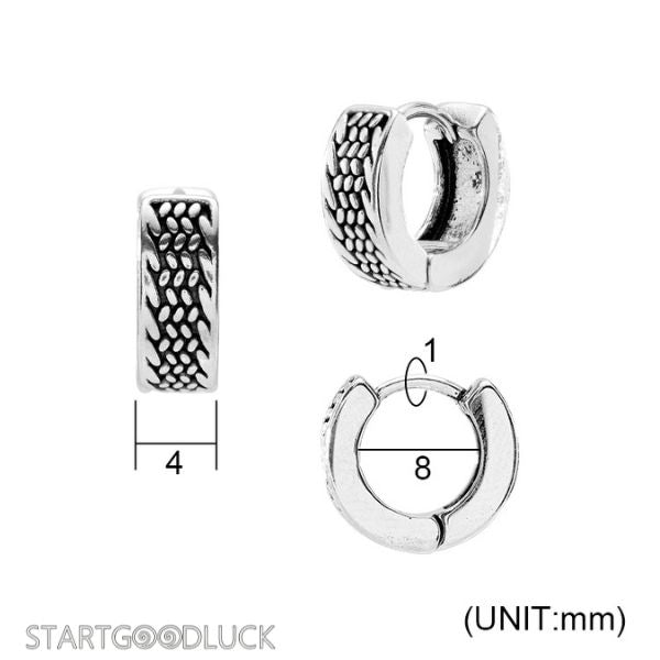 Textured Hoop Earrings - Punk Gothic Ear Cuffs for Daily Wear