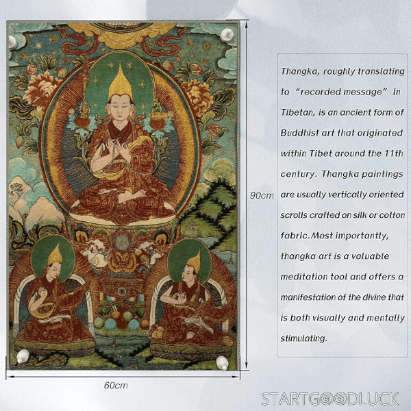 Thangka Painting | Embroidered Tibetan Buddhist Masters: Wisdom Lineage & Guidance