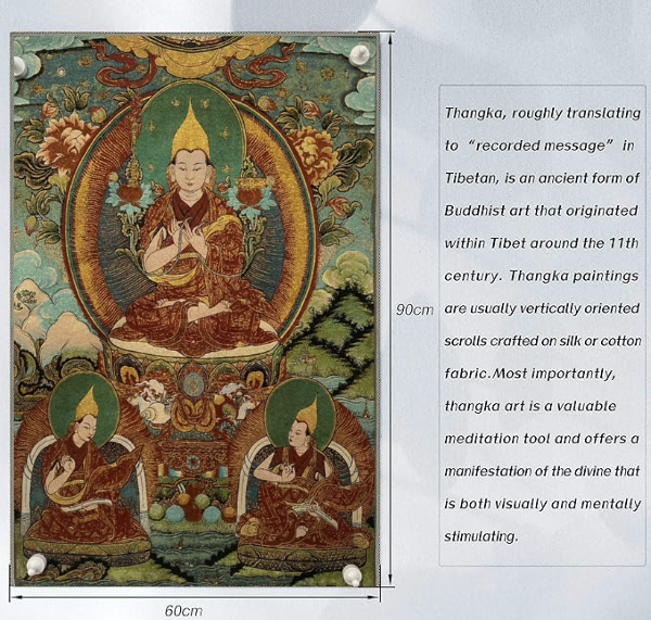 Thangka Painting | Embroidered Tibetan Buddhist Masters: Wisdom Lineage & Guidance