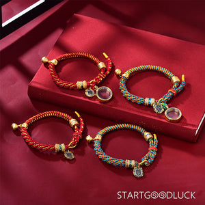 Tibetan-Style Handmade Red String Bracelet | Spiritual Blessing Red String Bracelet - StartGoodLuck