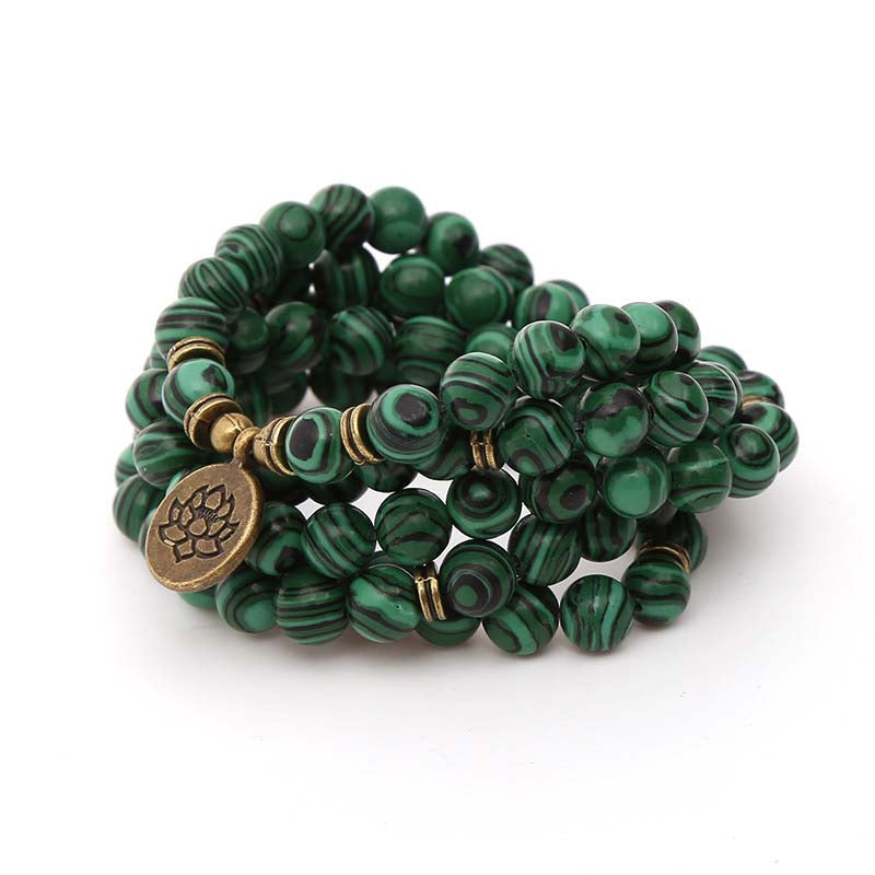 Tibetan 108 - Bead Green Agate Mala: Awaken Wisdom, Purify Energy