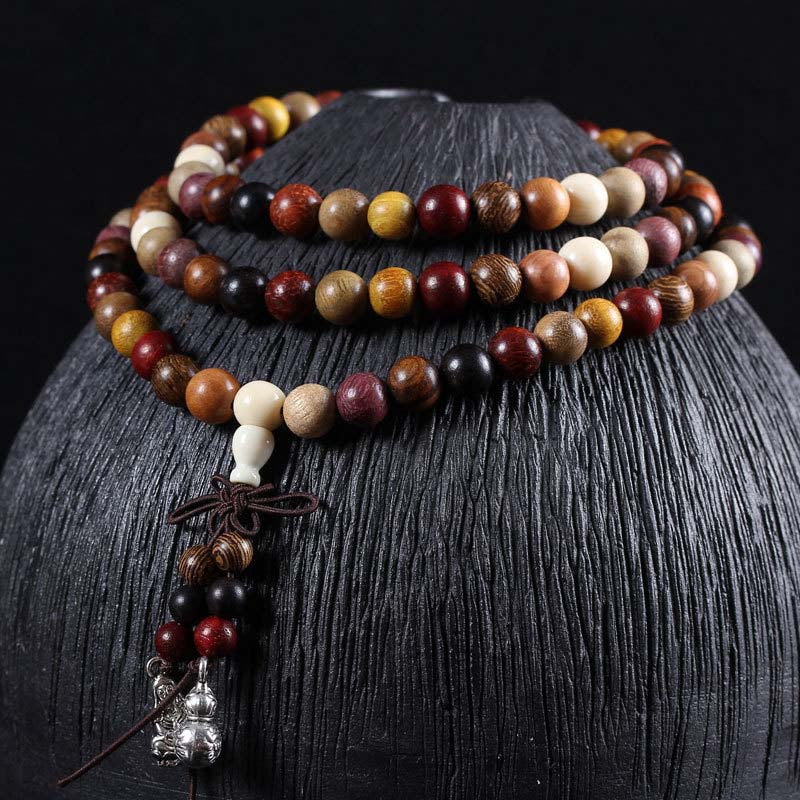 Tibetan Buddhist 108 - Bead Multi - Treasure Sandalwood Mala necklace: Balance Energy, Attract Blessings