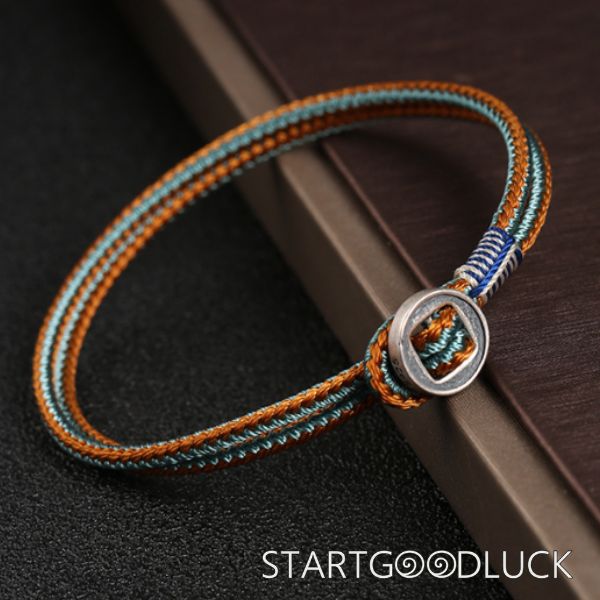 Tibetan Hand-Braided Bracelet | Tibetan Bracelet with 925-silver Ring