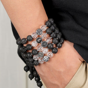 Volcanic stone Bracelet men's energy stone casual adjustable bracelet