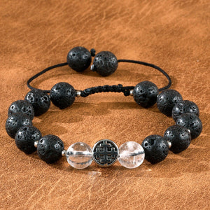 Volcanic stone Bracelet men's energy stone casual adjustable bracelet