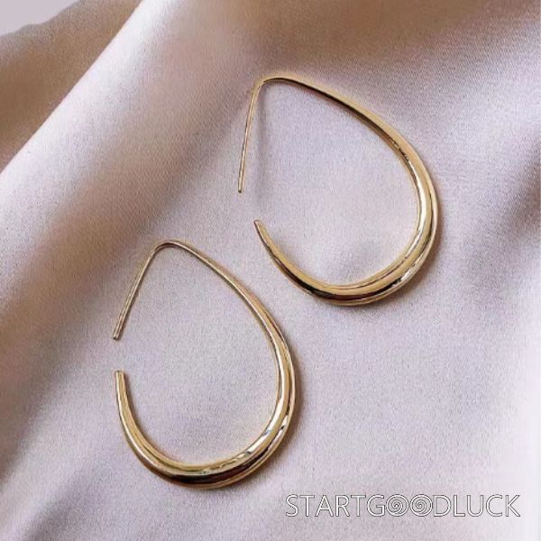 Water Drop Shaped Earrings | Stainless Steel  & Gold Plated Material | Simple Elegant Earrings