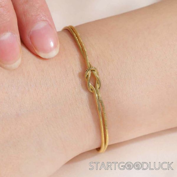 Women Gold Plated Bracelet |Gold Knot Bracelet