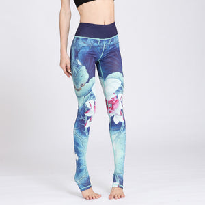 Women New Printed Yoga High Waist Quick-drying Sports Fitness Leggings