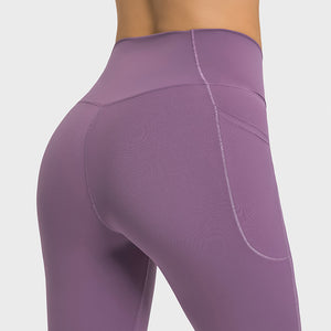Women Solid Color Yoga Sports Style Nylon & Spandex High Waist Fitness Leggings