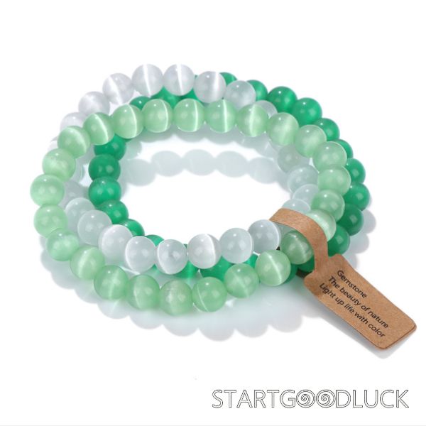 Women Stretch Bracelet | Crystal & Agate Bracelet Set | Mental Heath Gemstone