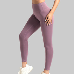 Women Yoga Solid Color Polyester High-Waisted Butt-Lifting Workout Leggings
