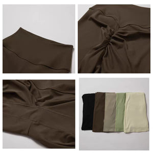 Women Yoga Style Synthetic Tight-fitting Wide-leg High-waist Sports Leggings