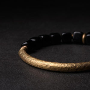 Wood & Brass Niche Design Prosperity and Wealth Bracelet