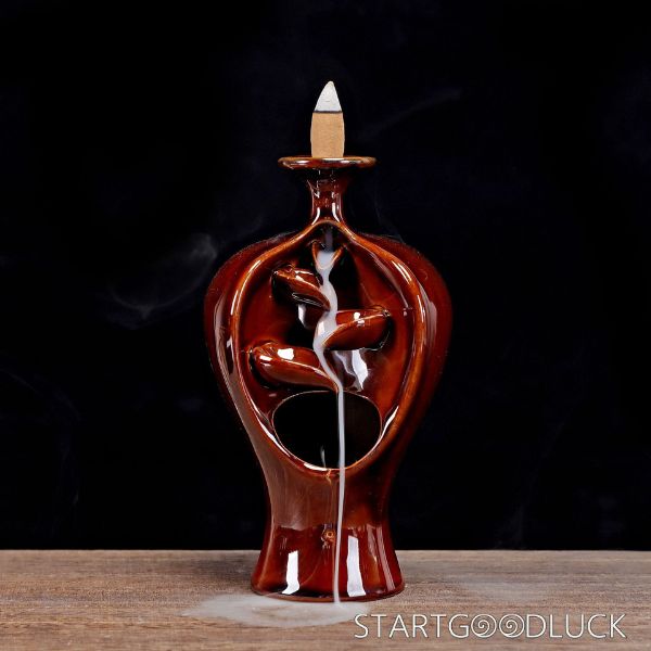 Zen Incense Burner - Ceramic Backflow Incense Holder for Home Decor