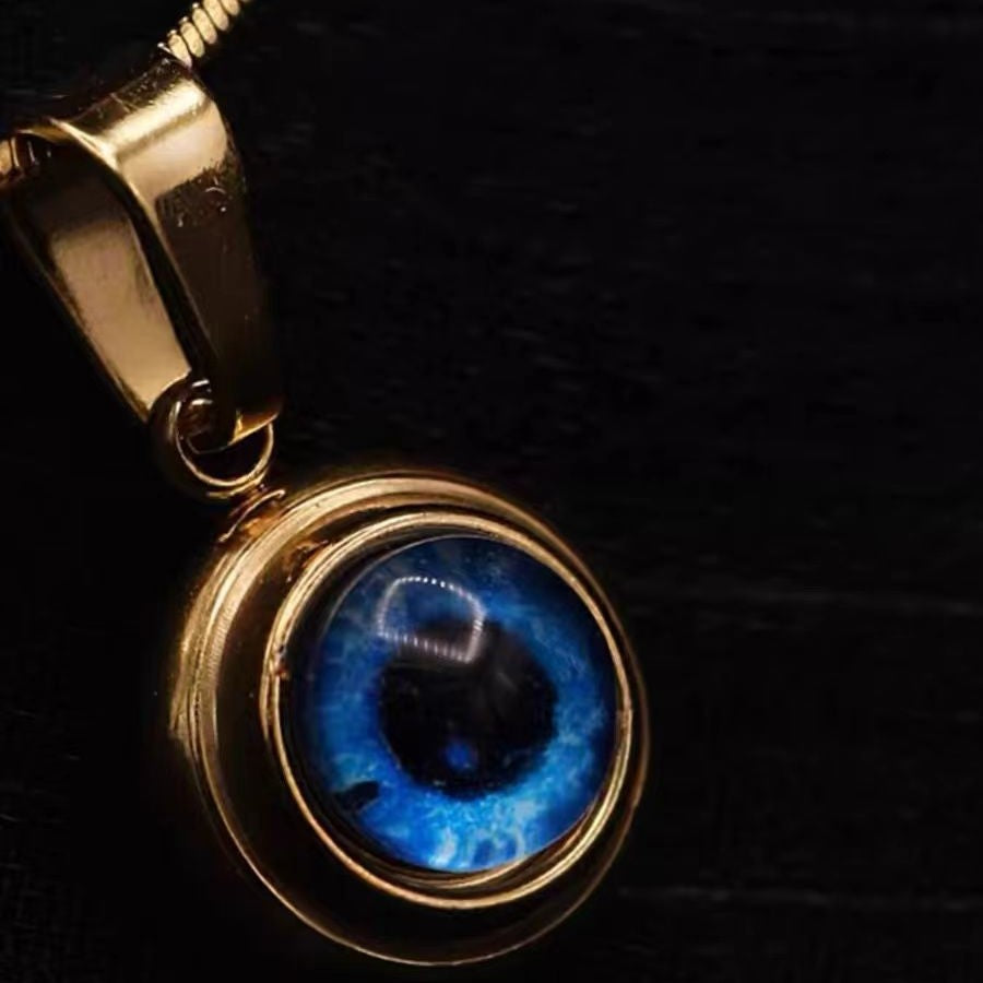 14K Gold Plated & Silver Angel's Eye Chain Protection and Guardianship Necklace