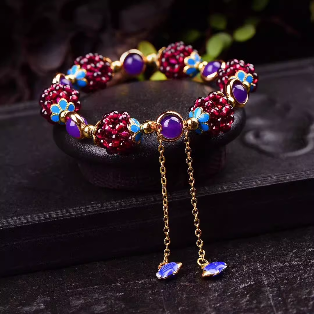 Natural Garnet Handwoven Beaded Bracelet for Women - StartGoodLuck