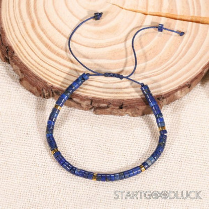 Blue Stone Lapis Bracelet | Handmade String Bracelet | Best Gift For Father
