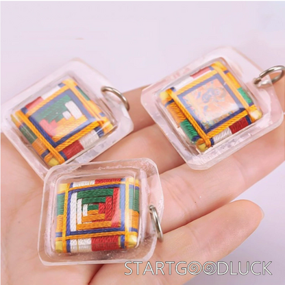 Tibetan Handmade Five-Color Thread Buddha Amulet: Blessing & Protection