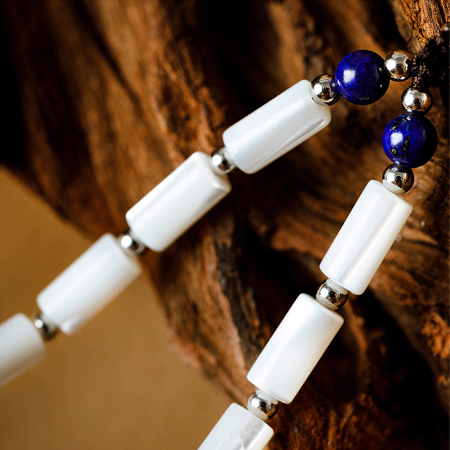 "Blue-and-White Porcelain Fortune Beaded Bracelet - StartGoodLuck