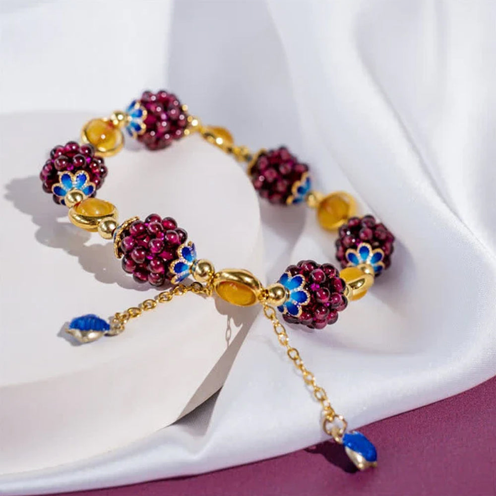 Natural Garnet Handwoven Beaded Bracelet for Women - StartGoodLuck