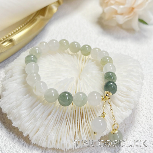 Minimalist Gradient Jade Bead Bracelet Stylish | jade fashion | Tianshan jade