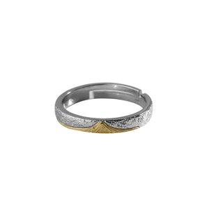 925 Silver Gold Plated Tibet Mountain Rizhao Jinshan Design Peace and Tranquility Ring