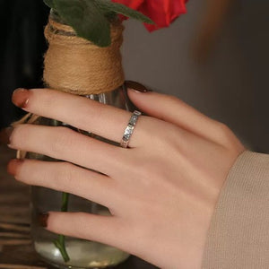 925 Silver Six Syllable Mantra Open Ring Bring Love and Compassion