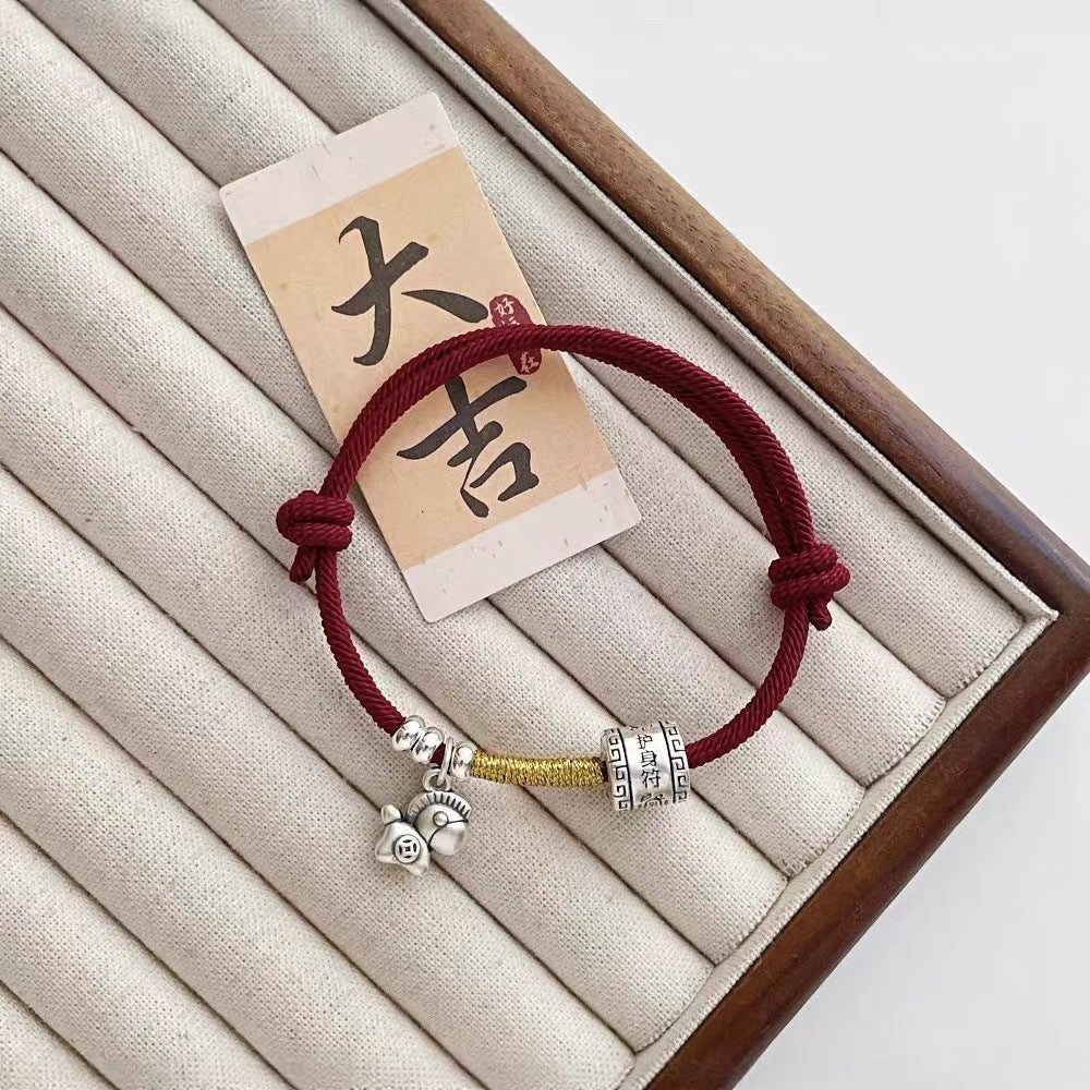 999 Sterling Silver Coin Pony Tibetan Style  Bracele