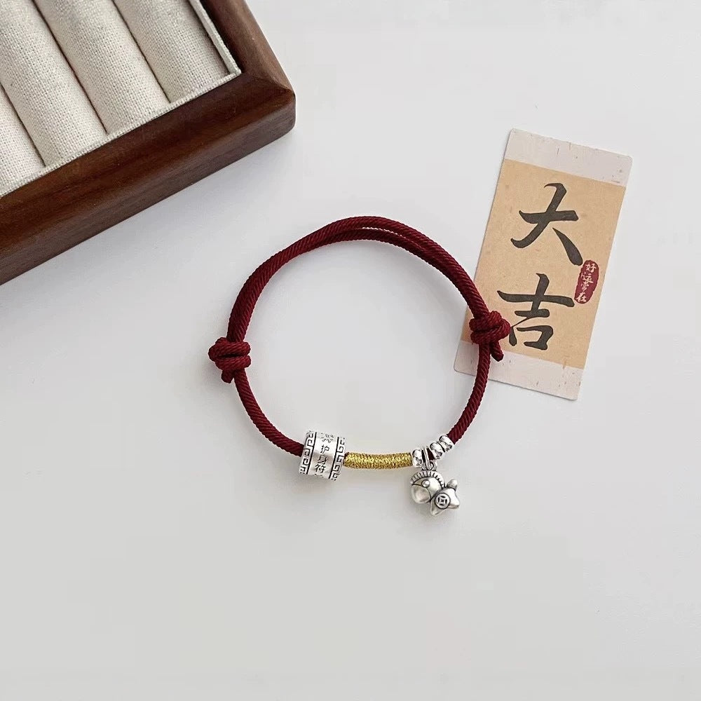 999 Sterling Silver Coin Pony Tibetan Style  Bracele