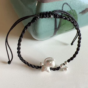 999 Sterling Silver Horse Red String Peace and Tranquility Bracelet