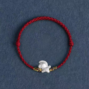999 Sterling Silver Horse Red String Peace and Tranquility Bracelet