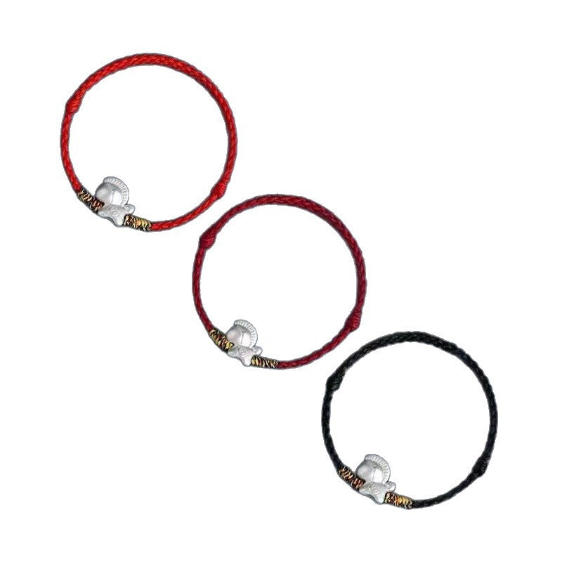 999 Sterling Silver Horse Red String Peace and Tranquility Bracelet