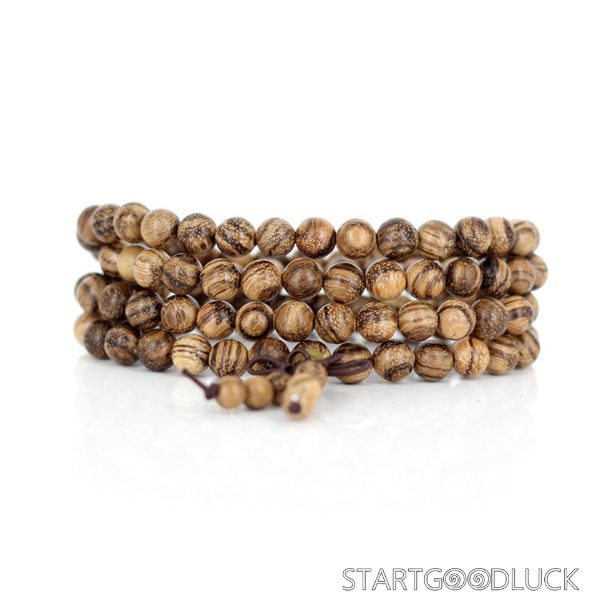 Agarwood Beads  Bracelet | Buddhist 108 Beads Mala bracelet with Optional Spacer Beads