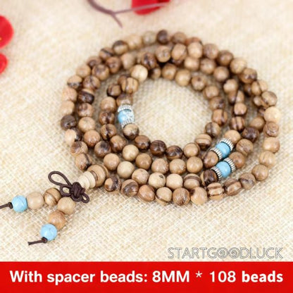 Agarwood Beads  Bracelet | Buddhist 108 Beads Mala bracelet with Optional Spacer Beads