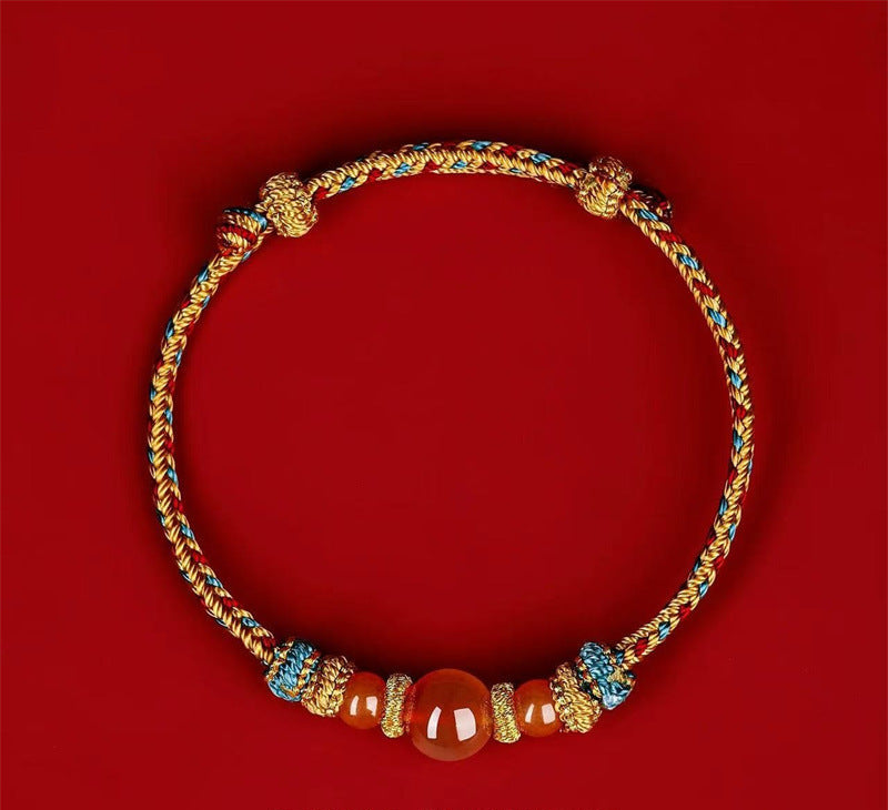 Agate beads Bracelet hand-woven natural agate couple's bracelet
